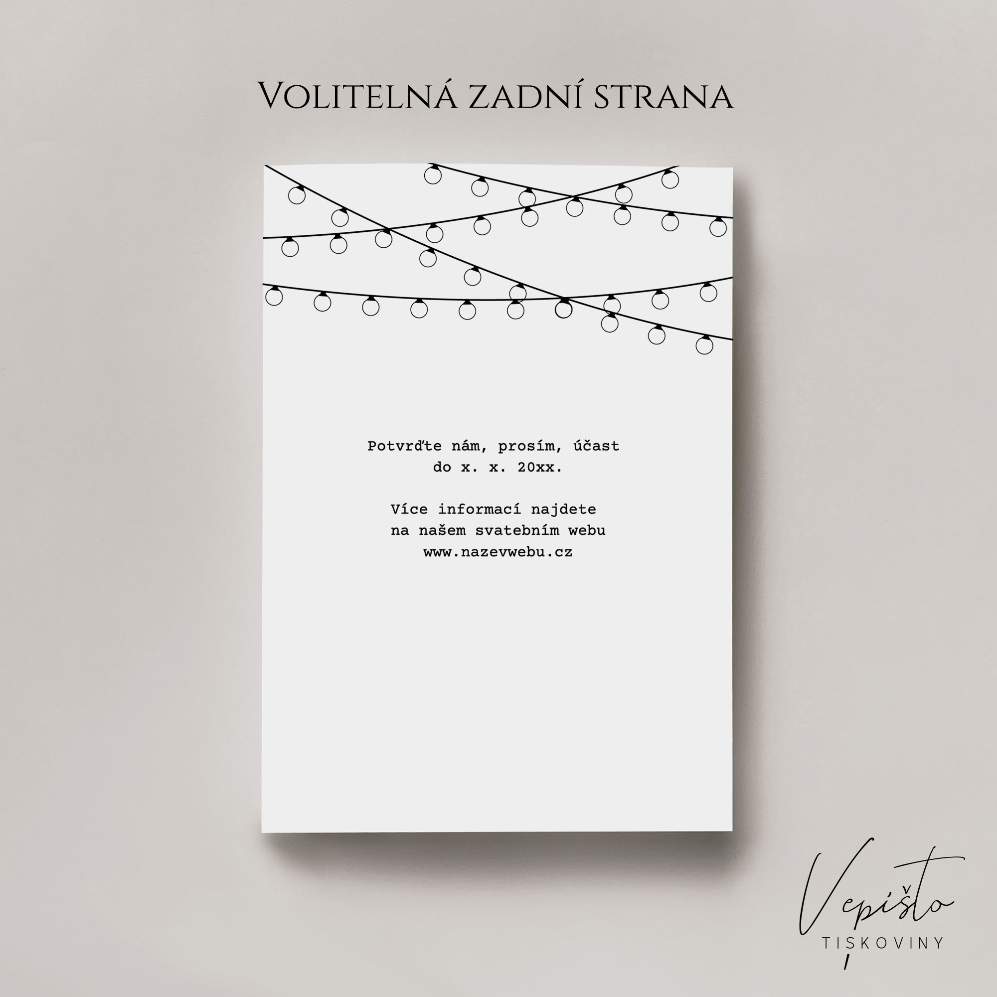 Venkov, svatební oznámení se světýlky "srdeční záležitost" - Obrázek 3