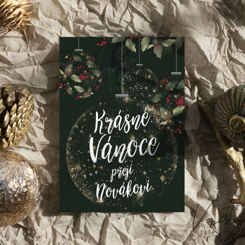 vánoční přání oboustranné se zadní stranou originální osobní moderní jednoduché designové ke stažení
