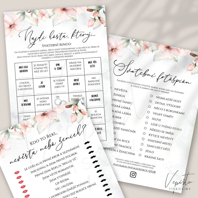 svatební hry ke stažení a tisku hry na svatbu pdf