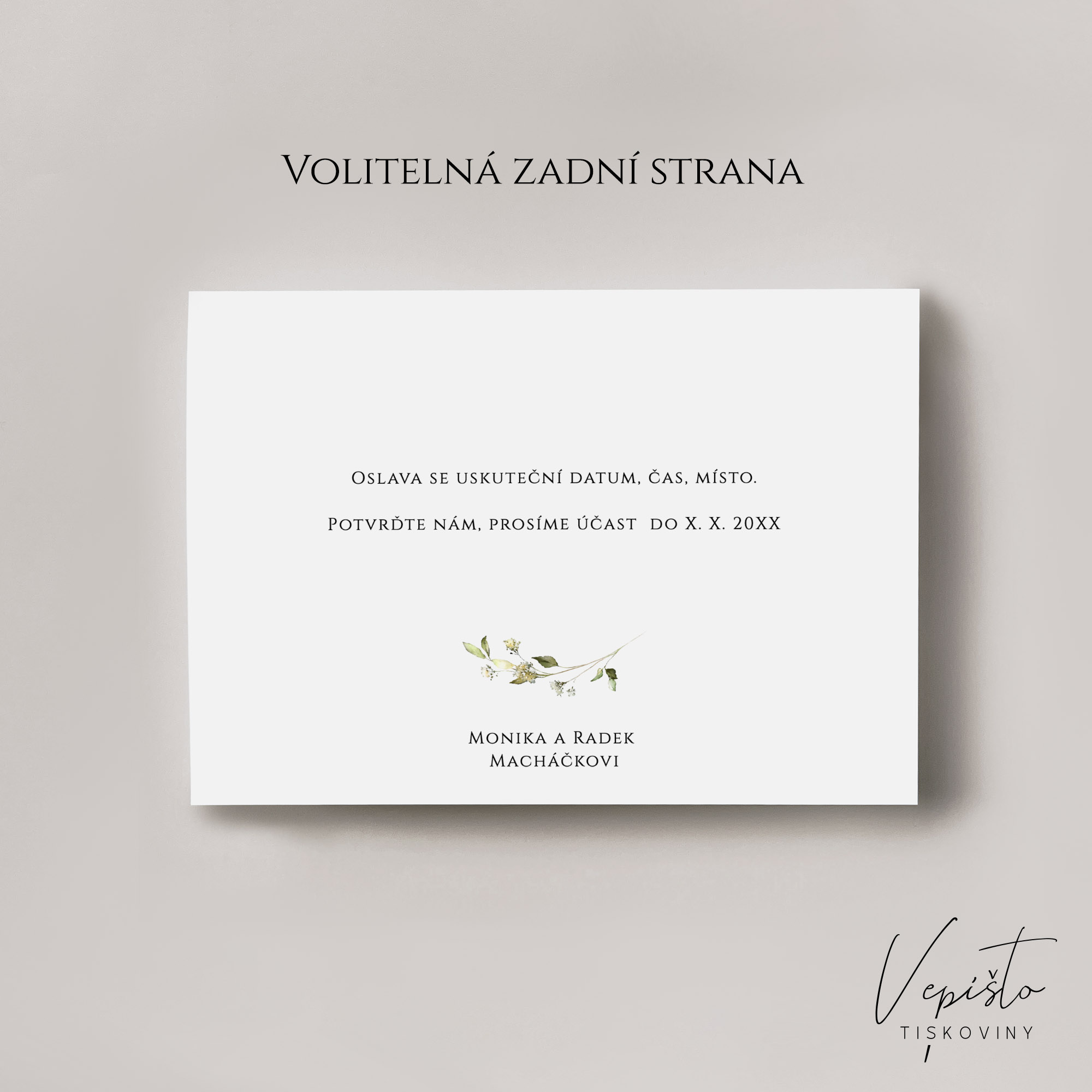 Zahrada, svatební oznámení po svatbě, na šířku - Obrázek 2