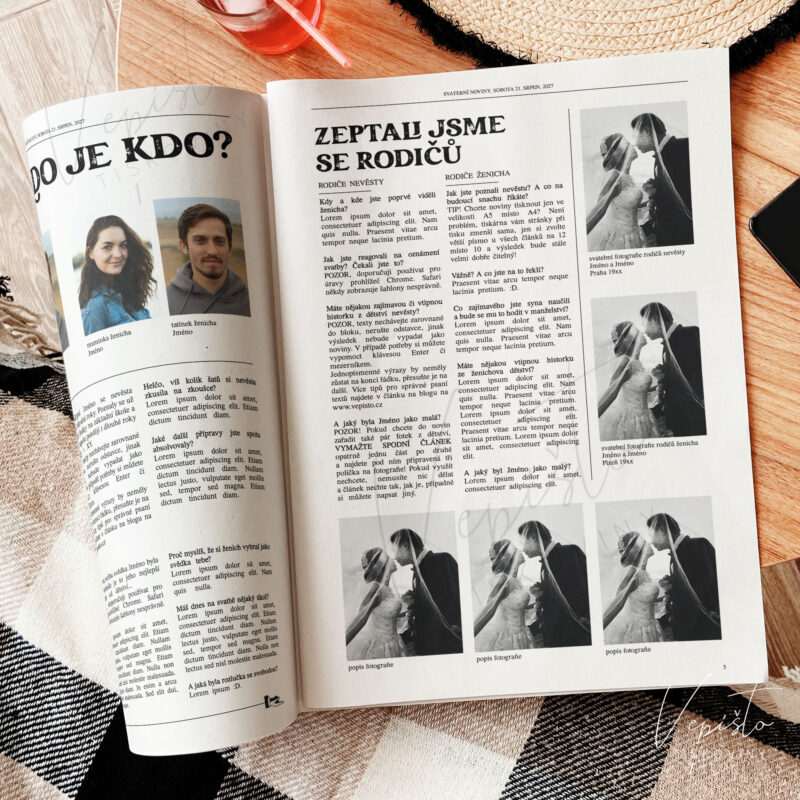 svatební noviny šablona pdf vzor ke stažení inspirace články co do nich