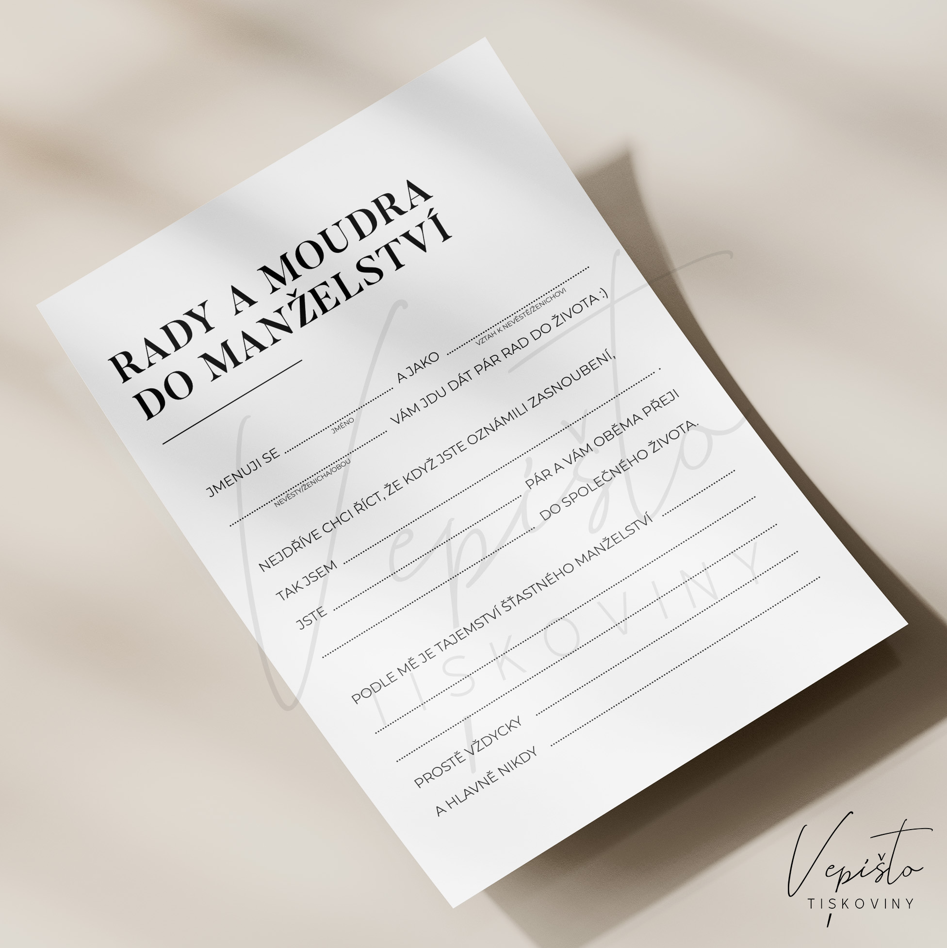 svatební doplňovačka ke stažení svatební zábava rady do manželství pdf