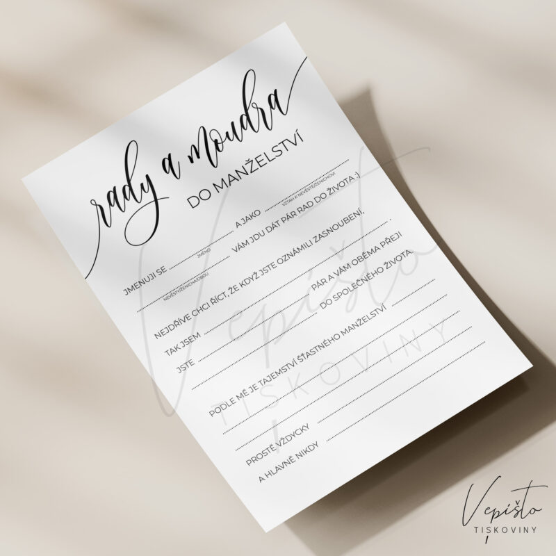 svatební doplňovačka ke stažení svatební zábava rady do manželství pdf