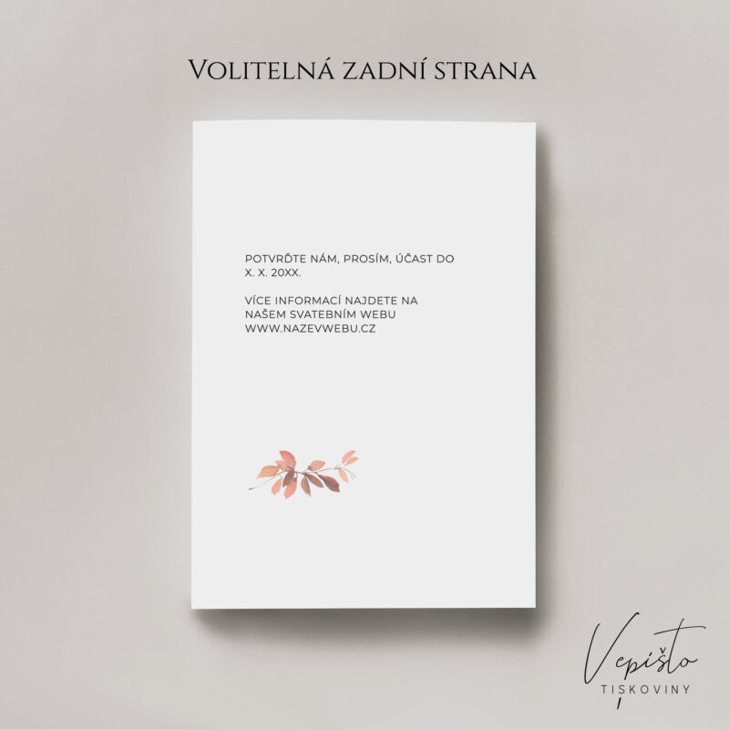 Podzimní květy, svatební oznámení s květy vpravo - Obrázek 2