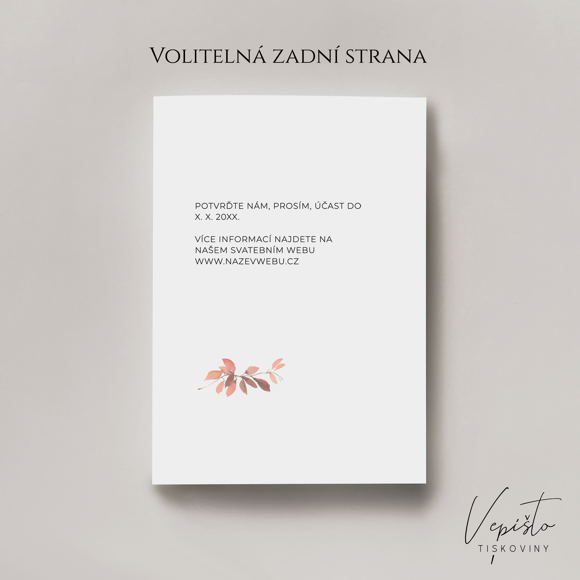 Podzimní květy, svatební oznámení s květy vpravo - Obrázek 2