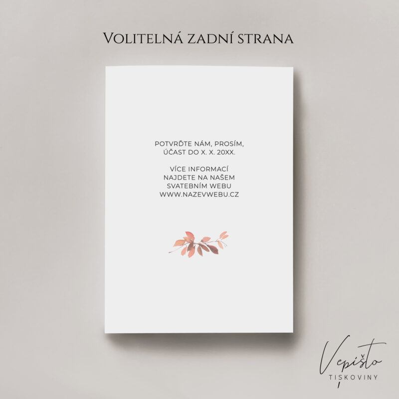 Podzimní květy, svatební oznámení s pruhem - Obrázek 2