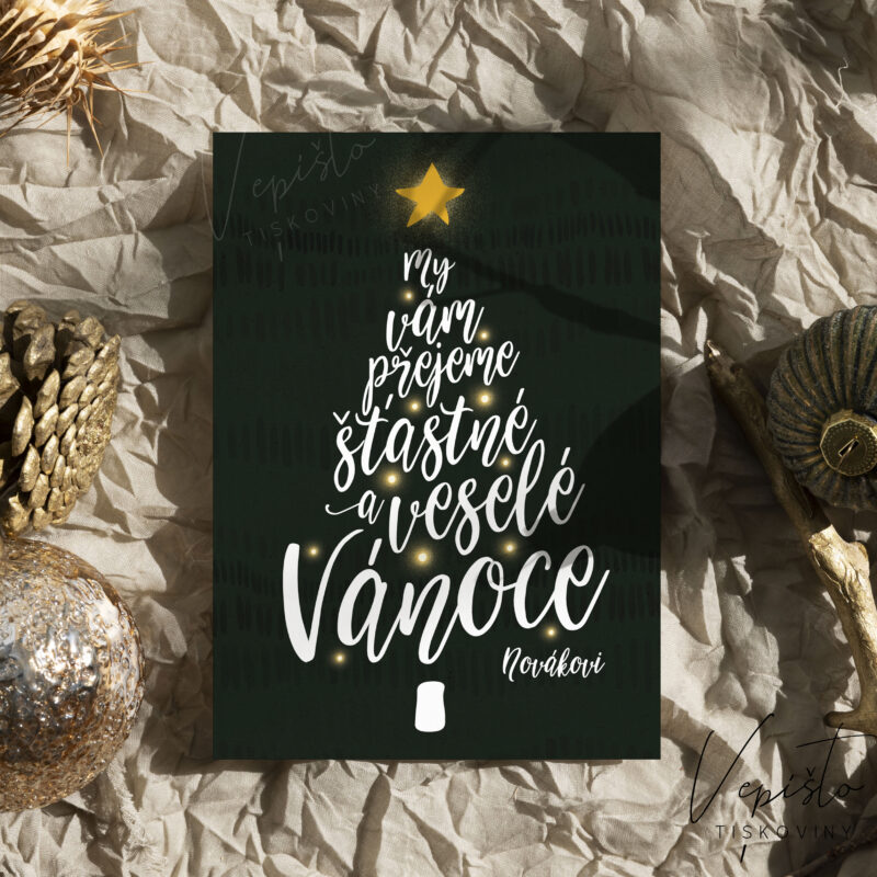 vánoční přání oboustranné se zadní stranou originální osobní moderní jednoduché designové ke stažení