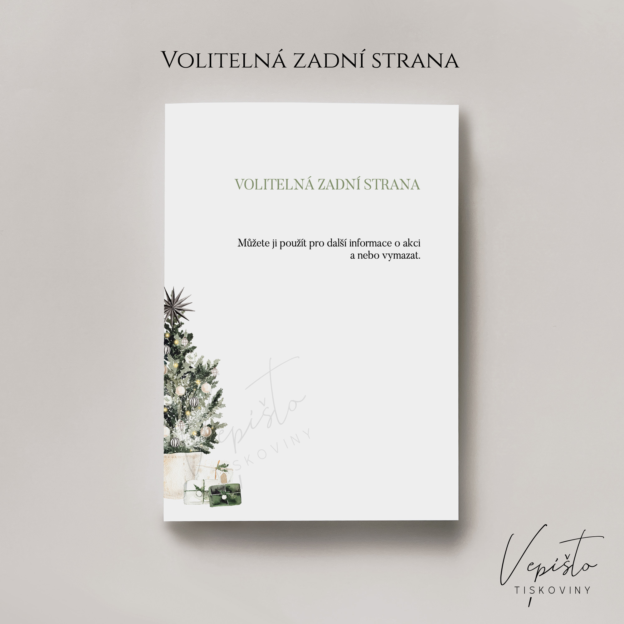 Pozvánka na vánoční večírek se stromkem vlevo - Obrázek 2