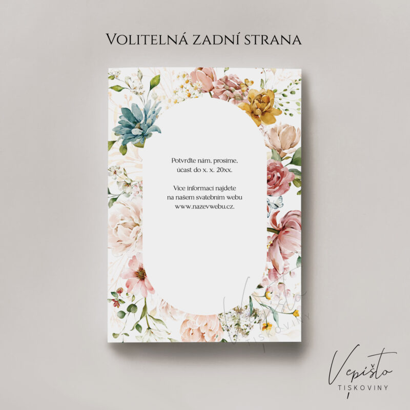 Zahrada v květu, svatební oznámení s oválným rámečkem - Obrázek 2
