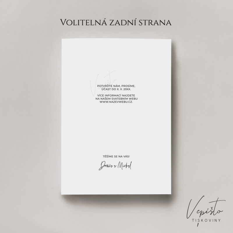 Jednoduše moderní, svatební oznámení se jmény s velkými písmeny - Obrázek 2