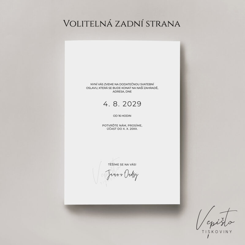 Jednoduše moderní, svatební oznámení Vzali jsme se - Obrázek 2