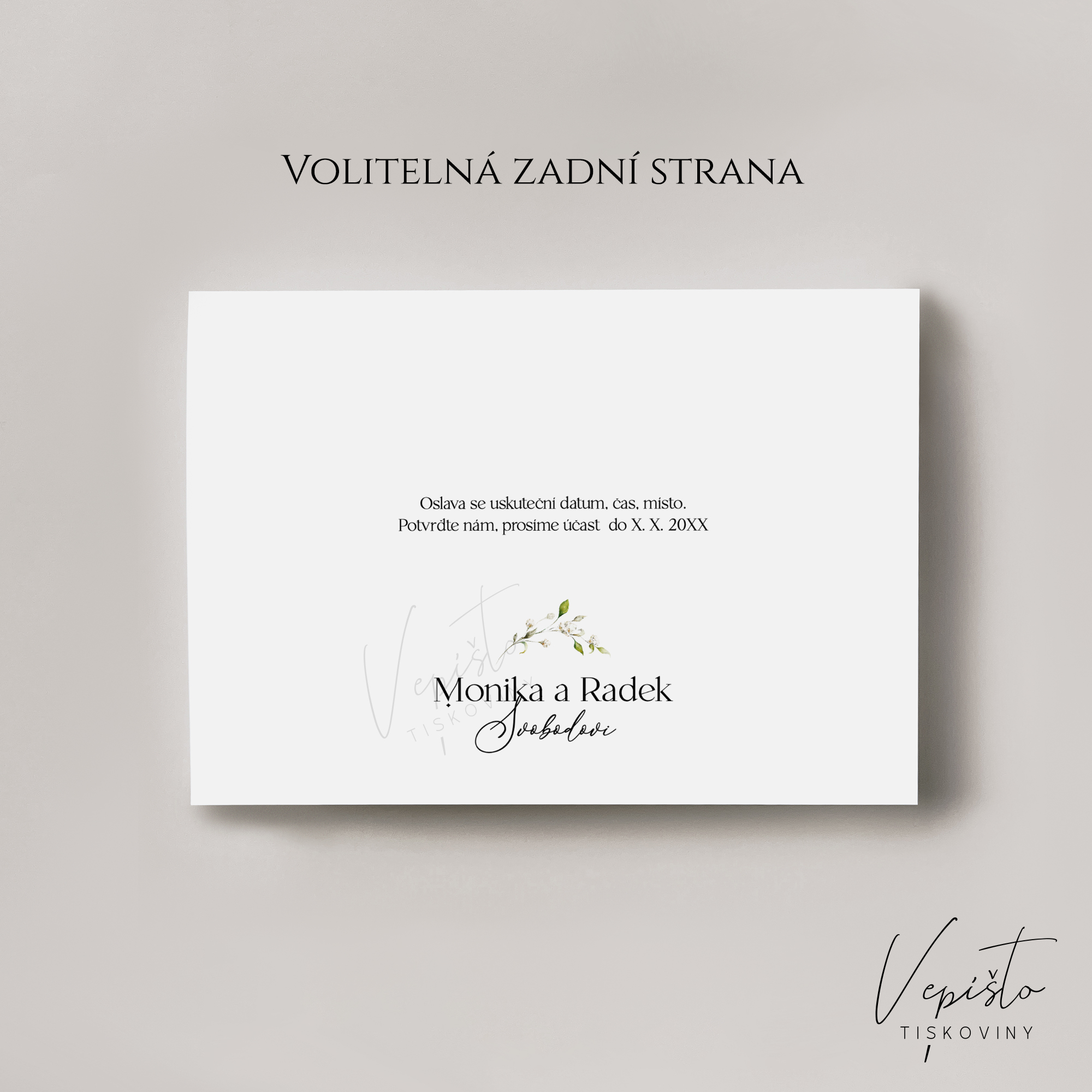 Zahrada v květu, svatební oznámení po svatbě, na šířku - Obrázek 2