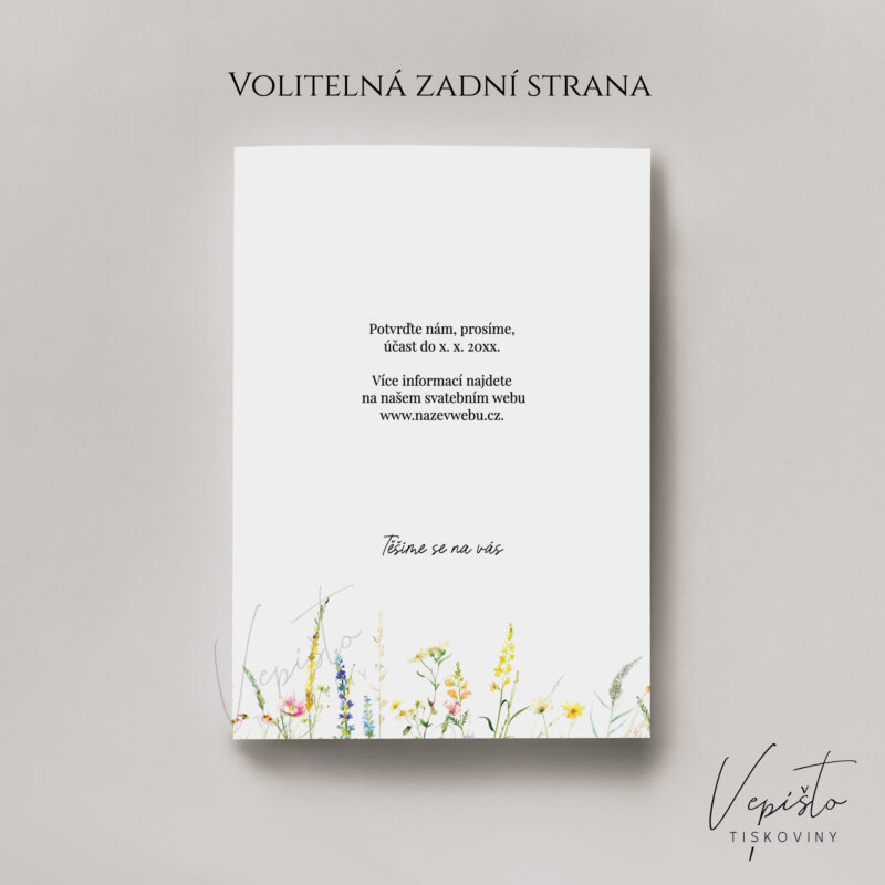 Louka, svatební oznámení se žlutou loukou - Obrázek 2