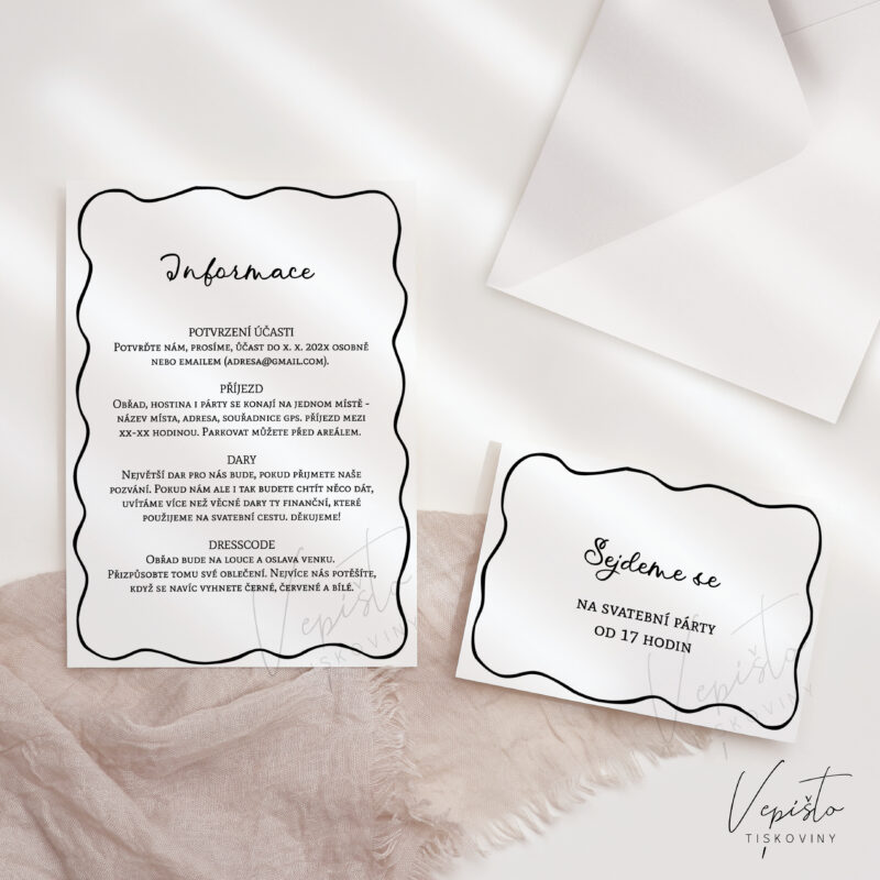 Rozmarné kresby, velké kartičky k oznámení, verze s rámečkem