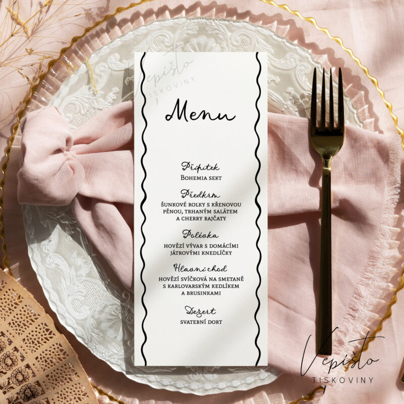 Rozmarné kresby, menu, verze s rámečkem