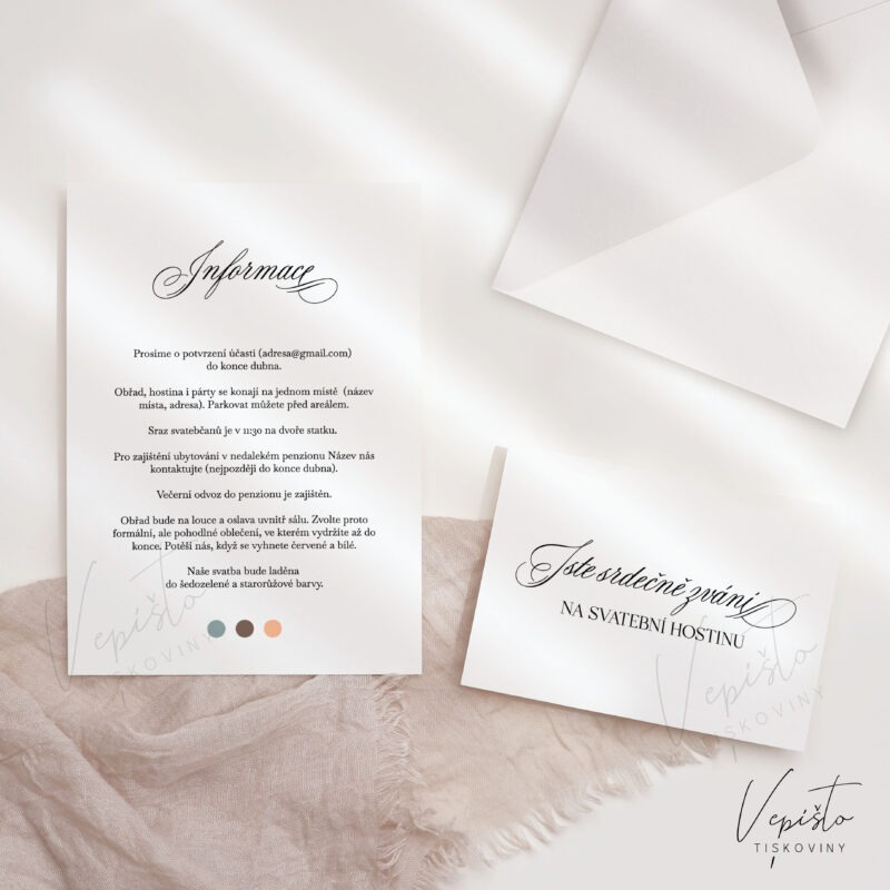 Elegantní klasika, velké kartičky k oznámení