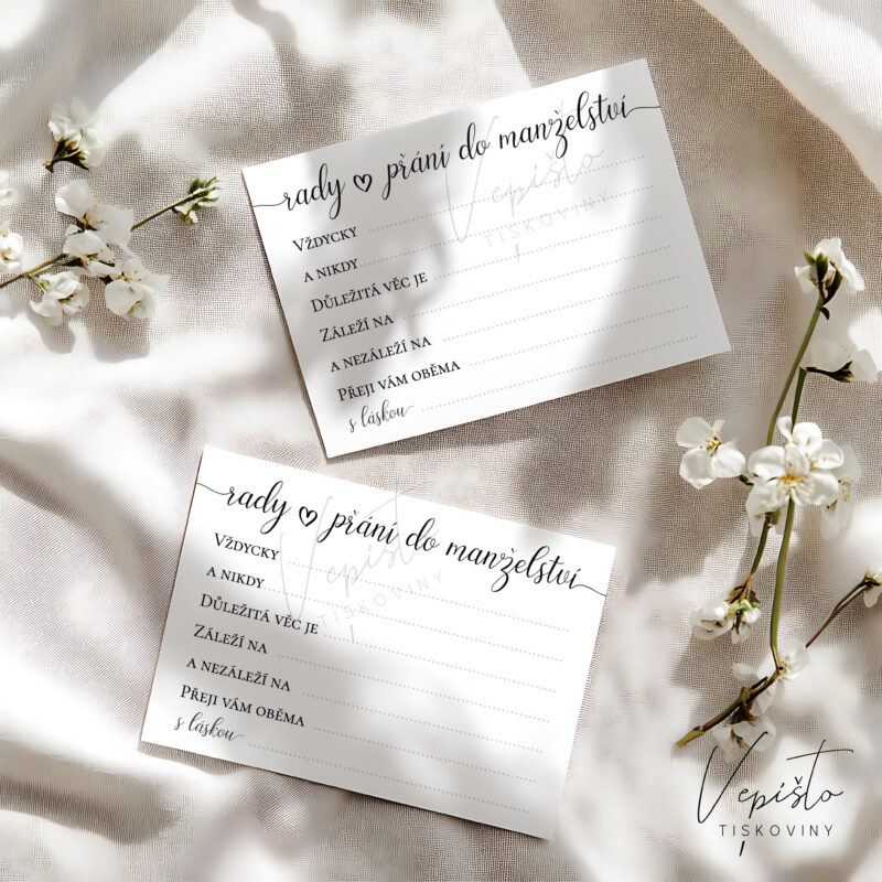 Kaligrafie, rady a přání do manželství